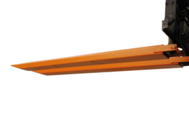 Bauer Gabelverlängerung mit geschlossener Unterseite, RAL2000 Gelborange, für Zinkenquerschnitt Höhe x Breite 45 x 125 mm