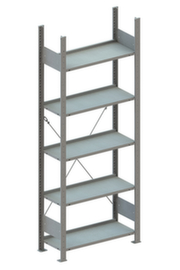 META Steckregal, Höhe x Breite x Tiefe 2000 x 806 x 336 mm, 5 Böden