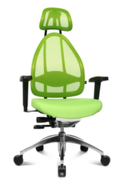 Topstar Bürodrehstuhl Open Base + Art OPEN ART 10 mit Kopfstütze, Netzrückenlehne, grün
