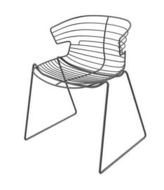 Quadrifoglio Outdoor Besucherstuhl COVE mit Draht-Sitzschale