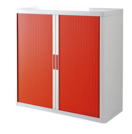 Paperflow Querrollladenschrank easyOffice®, 2 Ordnerhöhen, weiß/rot