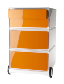 Paperflow Rollcontainer easyBox, 4 Schublade(n), weiß/orange