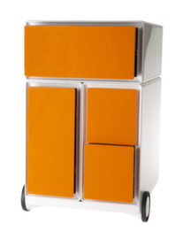 Paperflow Rollcontainer easyBox mit HR-Auszug, 3 Schublade(n), weiß/orange