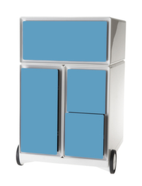 Paperflow Rollcontainer easyBox mit HR-Auszug, 3 Schublade(n), weiß/blau