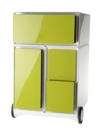 Paperflow Rollcontainer easyBox mit HR-Auszug, 3 Schublade(n), weiß/grün
