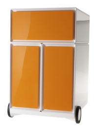 Paperflow Rollcontainer easyBox mit HR-Auszug, 1 Schublade(n), weiß/orange