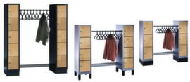 C+P Schließfach-Garderobe Evolo mit Holzdekor-Türen