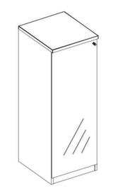 Nowy Styl Büroschrank E10 mit gehärteten Klarglastüren, 2 Ordnerhöhen
