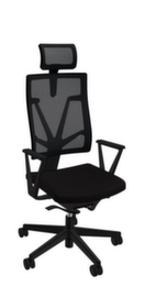 Nowy Styl Bürodrehstuhl 4ME mit Kopfstütze + automatischer Gegenkrafteinstellung, Netzrückenlehne, schwarz