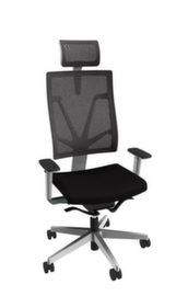 Nowy Styl Bürodrehstuhl 4ME mit Kopfstütze + automatischer Gegenkrafteinstellung, Netzrückenlehne, schwarz