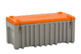 Cemo Aufbewahrungsbox, Inhalt 250 l, grau/orange, Einfahrtaschen, Klappdeckel