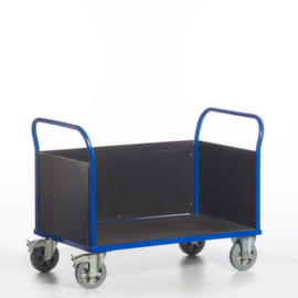 Rollcart Dreiwandwagen mit rutschsicherer Ladefläche, Traglast 1200 kg, Ladefläche 1600 x 780 mm