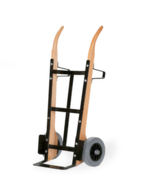 Rollcart Holz-Sackkarre mit Stahlbeschlägen an Holmen und Rückwand