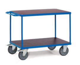 fetra Schwerer Tischwagen mit wasser- + rutschfesten Etagen 850x500 mm, Traglast 500 kg, 2 Etagen