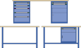 Thurmetall Werkbank mit bis zu 11 Schubladen