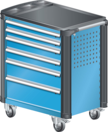 LISTA Werkstattwagen mit 6 Schubladen, 6 Schublade(n), RAL5012 Lichtblau/RAL5012 Lichtblau