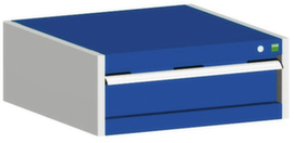 bott Schubladenschrank cubio Grundfläche 650x525 mm, 1 Schublade(n), RAL7035 Lichtgrau/RAL5010 Enzianblau