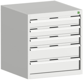 bott Schubladenschrank cubio Grundfläche 650x525 mm, 5 Schublade(n), RAL7035 Lichtgrau/RAL7035 Lichtgrau