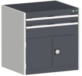 bott Schubladenschrank cubio Grundfläche 800x750 mm, 2 Schublade(n), RAL7035 Lichtgrau/RAL7016 Anthrazitgrau