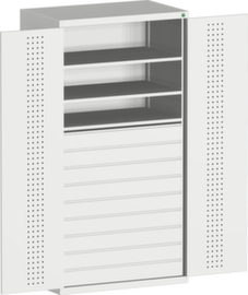 bott Systemschrank cubio mit Lochplattentüren, 9 Schublade(n)