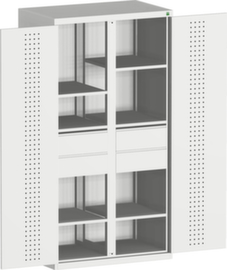 bott Systemschrank cubio mit 6 Böden/4 Schubladen + Mitteltrennwand