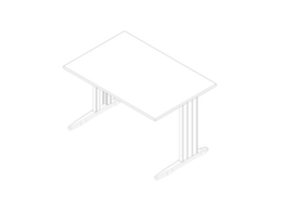 Quadrifoglio Schreibtisch Practika mit C-Fußgestell, Breite x Tiefe 1200 x 800 mm, Platte weiß