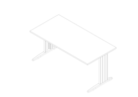 Quadrifoglio Schreibtisch Practika mit C-Fußgestell, Breite x Tiefe 1600 x 800 mm, Platte weiß