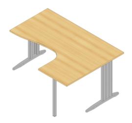 Quadrifoglio Winkel-Schreibtisch Practika mit C-Fußgestell