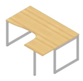 Quadrifoglio Winkel-Schreibtisch Practika, Kufengestell, Breite 1600 mm, Buche/alu
