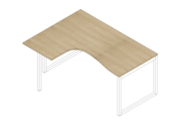 Quadrifoglio Winkel-Schreibtisch Practika, Kufengestell, Breite 1600 mm, Eiche/weiß