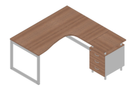 Quadrifoglio Schreibtisch-Set Practika mit Kufengestell