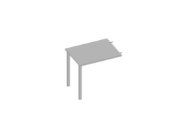 Quadrifoglio Anbautisch Practika für Schreibtisch mit 4-Fußgestell, Breite x Tiefe 800 x 600 mm, Platte grau