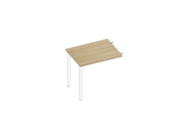 Quadrifoglio Anbautisch Practika für Schreibtisch mit 4-Fußgestell, Breite x Tiefe 800 x 600 mm, Platte Eiche