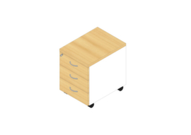 Quadrifoglio Rollcontainer Practika, 3 Schublade(n), weiß/Buche
