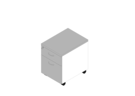 Quadrifoglio Rollcontainer Practika mit HR-Auszug, 1 Schublade(n), weiß/grau