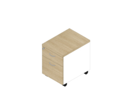 Quadrifoglio Rollcontainer Practika mit HR-Auszug, 1 Schublade(n), weiß/Eiche