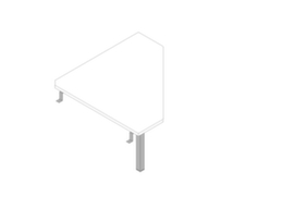 Quadrifoglio Eckiges Verkettungselement Practika für Kufengestell, Breite x Tiefe 840 x 840 mm, Platte weiß