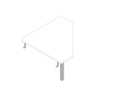 Quadrifoglio Eckiges Verkettungselement Practika für 4-Fußgestell, Breite x Tiefe 840 x 840 mm, Platte weiß