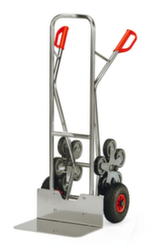 fetra 5-Stern-Treppenkarre aus Aluminium, Traglast 200 kg, Schaufelbreite 480 mm, Luft-Bereifung