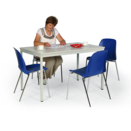 Tisch-Stuhl-Kombination mit 4 Kunststoffstühlen, Dekor blau/hellgrau