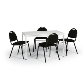 Tisch-Stuhl-Kombination mit 4 Polsterstühlen