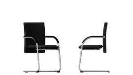 Bisley Freischwinger Classy mit Armlehnen, Sitz Stoff (100% Polyester), schwarz
