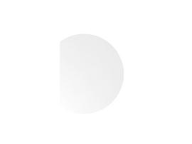 Runder Anbautisch XB-Serie, Breite x Tiefe 800 x 1000 mm, Platte weiß