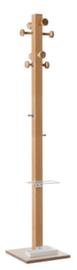 Paperflow Garderobenständer easyCloth Wood Range Modell <C> aus Holz mit Schirmhalter, mit 8/2 Haken, Buche/weiß