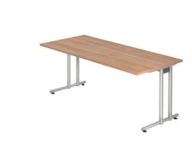 Schreibtisch Terra Nova mit C-Fußgestell, Breite x Tiefe 1800 x 800 mm, Platte Nussbaum