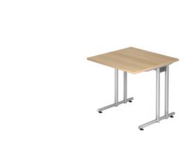 Schreibtisch Terra Nova mit C-Fußgestell, Breite x Tiefe 800 x 800 mm, Platte Eiche