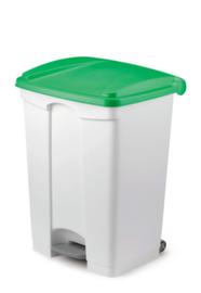Tretabfalleimer gem&auml;&szlig; HACCP, 45 l, wei&szlig;, Deckel gr&uuml;n
