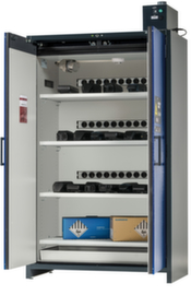 Asecos Lithium-Ionen Ladeschrank ION-LINE BATTERY CHARGE mit Steckdosenleiste, Höhe x Breite x Tiefe 2224 x 1193 x 615 mm