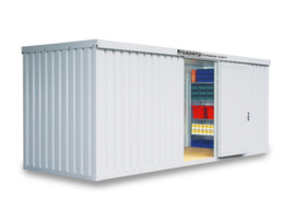 Säbu Isolierter Materialcontainer FLADAFI® IC 1600 mit Fußboden fertig montiert
