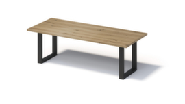 Bisley Konferenztisch Fortis mit Eiche-Massivholzplatte, Breite x Tiefe 2400 x 1000 mm, Platte natur